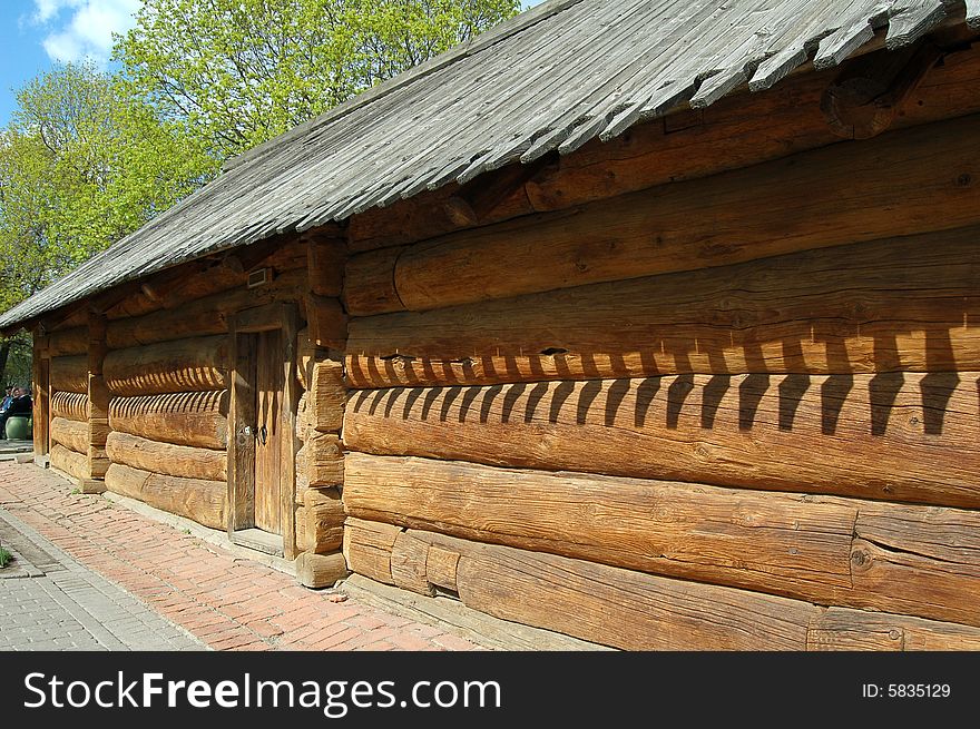 Old russian architecture, home from wood