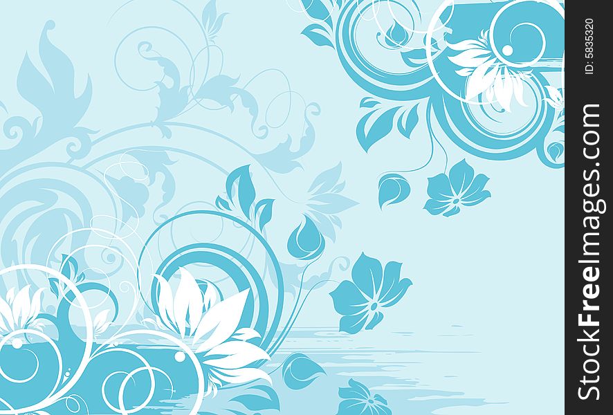 Abstract floral background. A vector format is added. Suits well for a postcard or background. Abstract floral background. A vector format is added. Suits well for a postcard or background