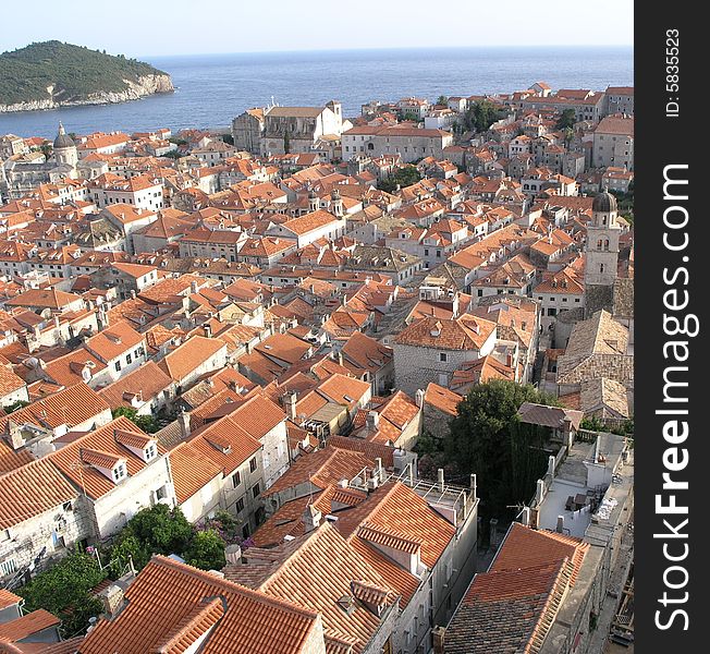 This is the old town of Dubrovnik with the most famous city walls in the world. This is the old town of Dubrovnik with the most famous city walls in the world