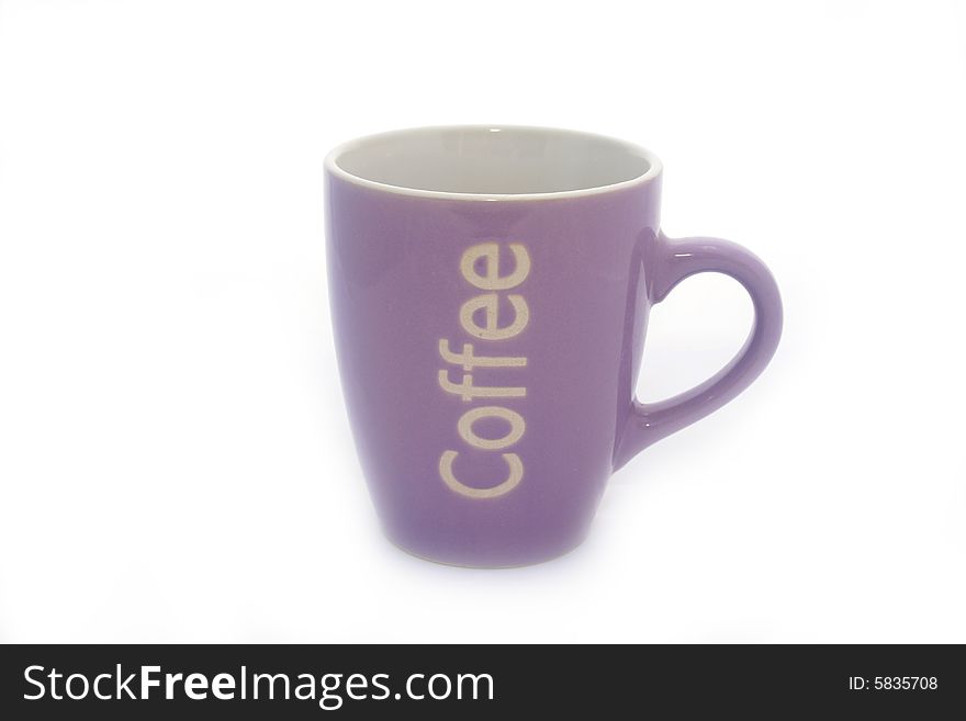 Coffee mug with a white background