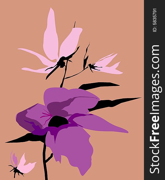 Vector illustration of flowers composition. Vector illustration of flowers composition