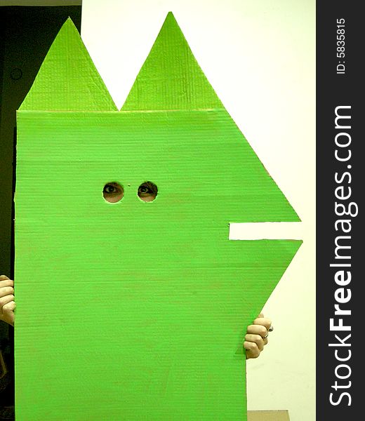 A girl in green, student, artist, designer,  masked ball