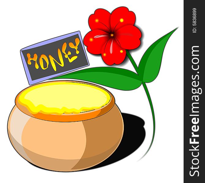 Honey and flower  illustration