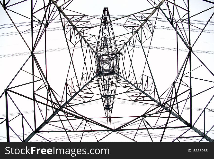 This is a iron tower for electric wire.