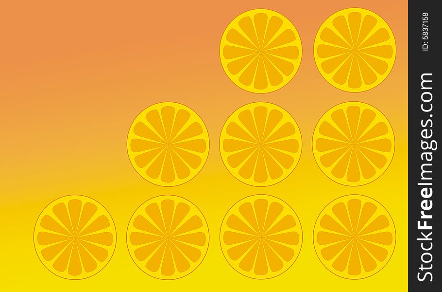 Background, wallpaper or designing elements with slices of oranges. Background, wallpaper or designing elements with slices of oranges.