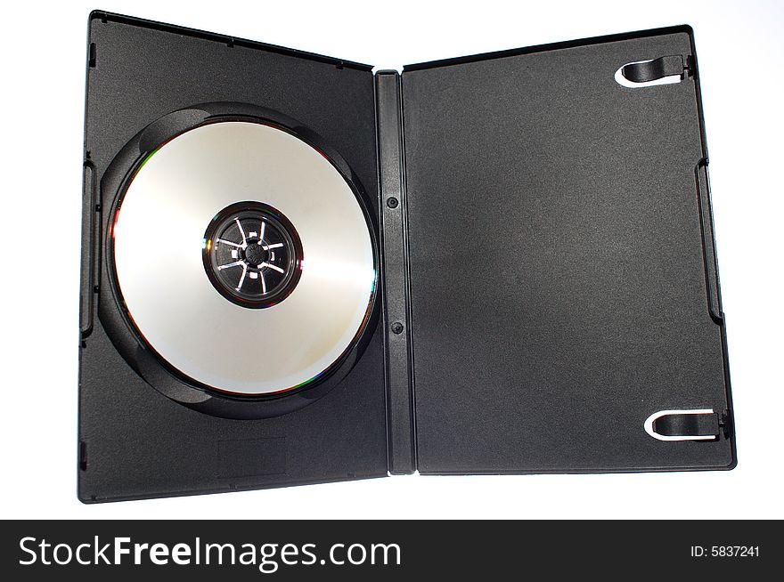 Blank dvd disc in black plastic case