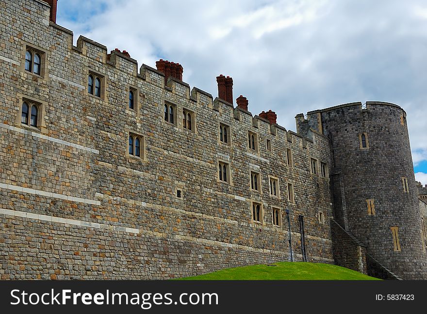 Wall of Windsor Castle in England. Wall of Windsor Castle in England