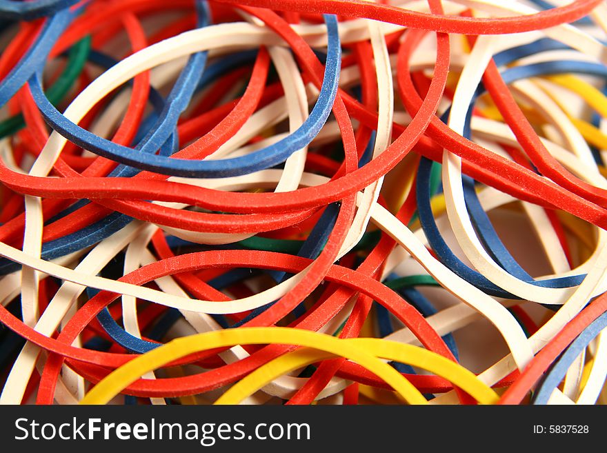 Lots of colourful rubber bands