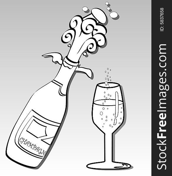 Vector illustration of a champagne