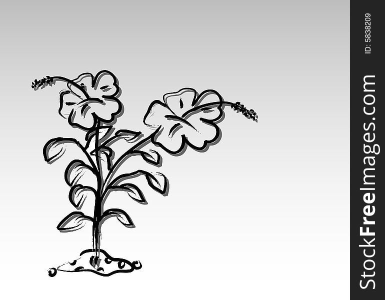 Vector illustration of a flower painting