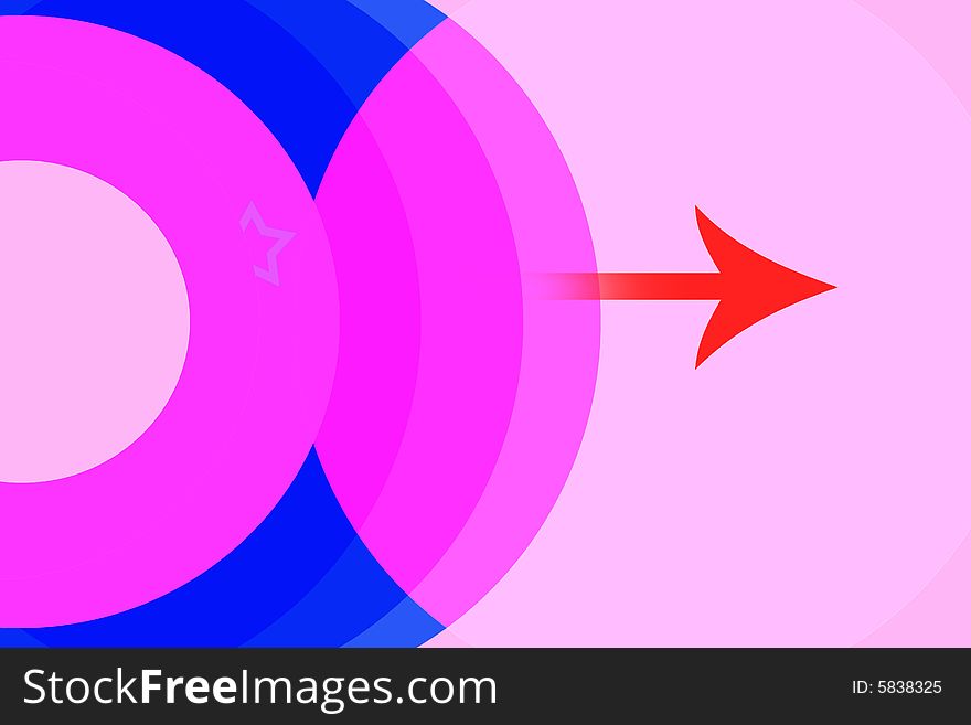 A pink background decorated with pink and blue circles. A pink background decorated with pink and blue circles