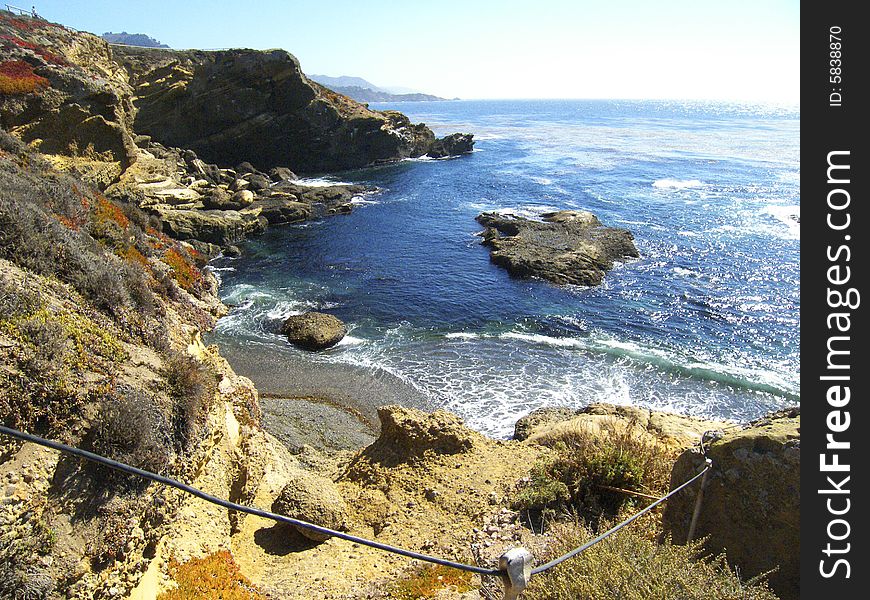 Waves crashing at Point Lobos State Park, Carmel, California. Monterey Peninsula.