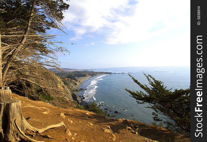 View of the Big Sur coastline located on the Monterey Peninsula, California