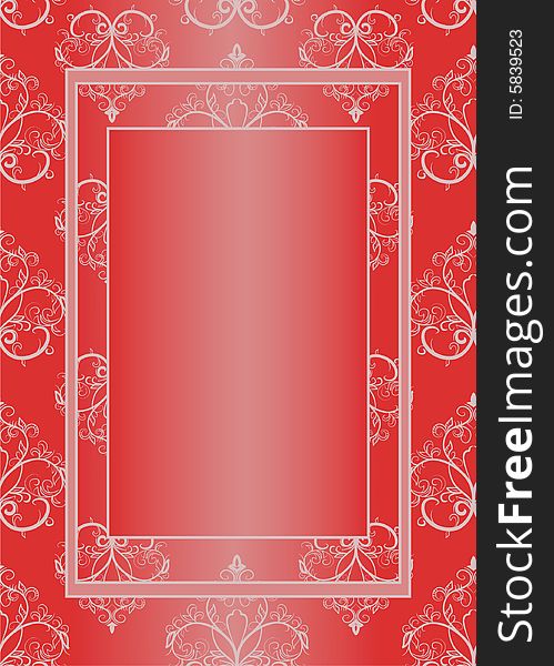 Stylish framework with a pattern in red color. Stylish framework with a pattern in red color