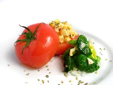Tomato Stuffed With Corn Royalty Free Stock Photography Tomato Stuffed With Corn Royalty Free Stock Photography