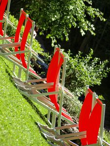 Red Deck Chairs Stock Photography Red Deck Chairs Stock Photography