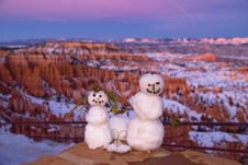 Snowmans Wedding In Bryce Canyon Royalty Free Stock Images Snowmans Wedding In Bryce Canyon Royalty Free Stock Images