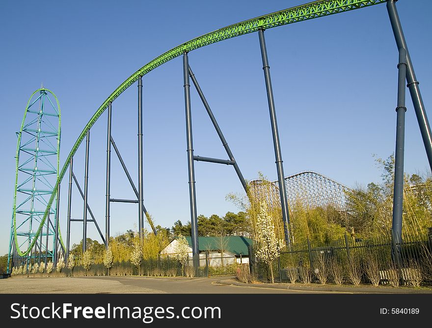 Huge Roller Coaster in a theme park in the USA