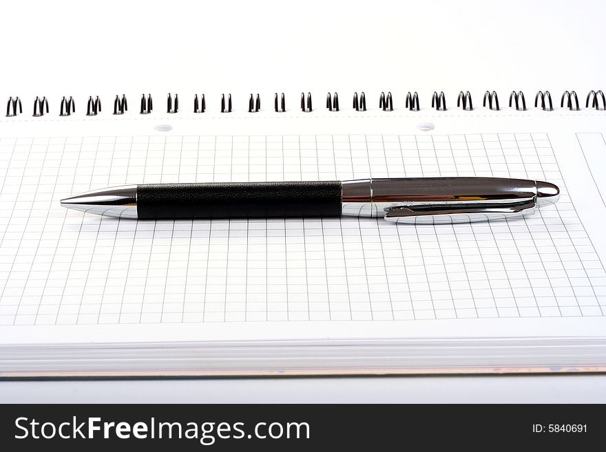 Notepad With Pen Isolated