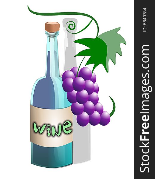 Wine cartoon bottle illustration