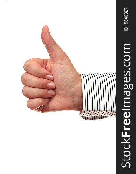 Thumb up gesture  businessman detail. Thumb up gesture  businessman detail