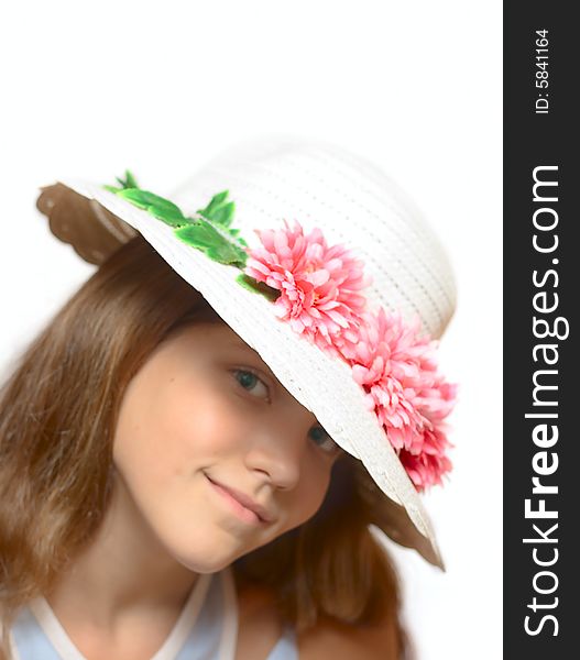Beauty girl in hat for your design