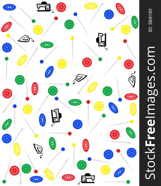 Illustration of background, buttons, needles, colors