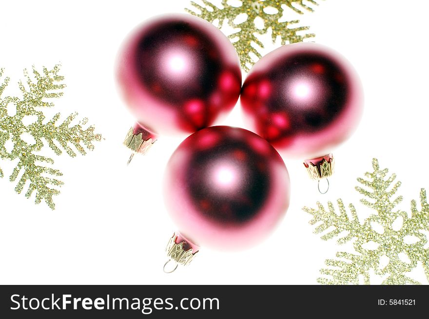 Close-up of red Christmas balls decoration. Close-up of red Christmas balls decoration