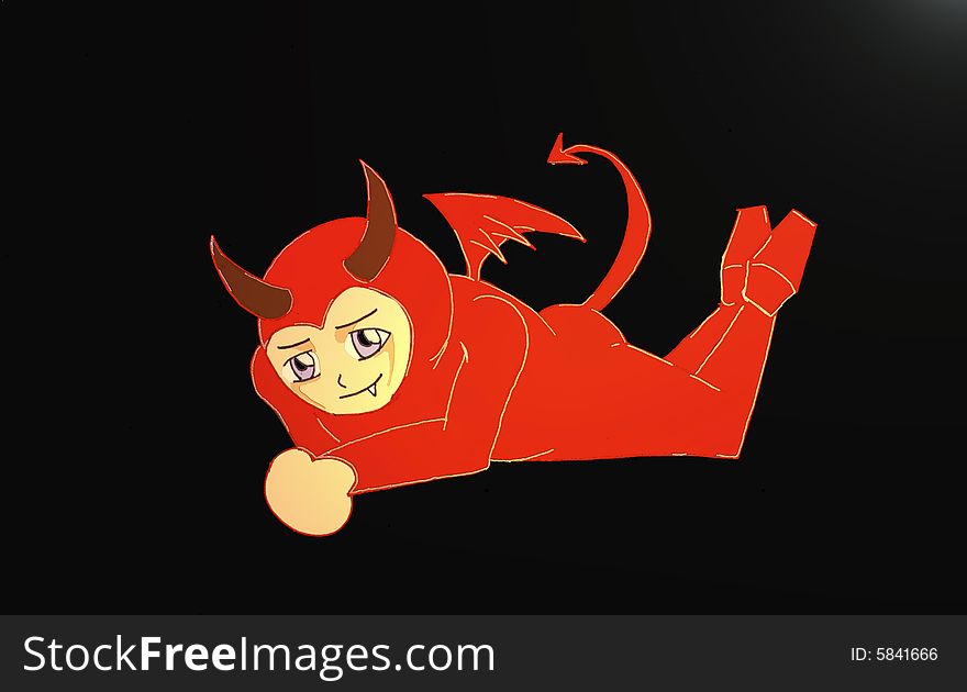 boy dressed in a red devil dress with wings, horns and tail. boy dressed in a red devil dress with wings, horns and tail