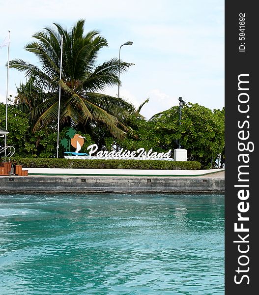 Dock of The Paradise island Maldives.