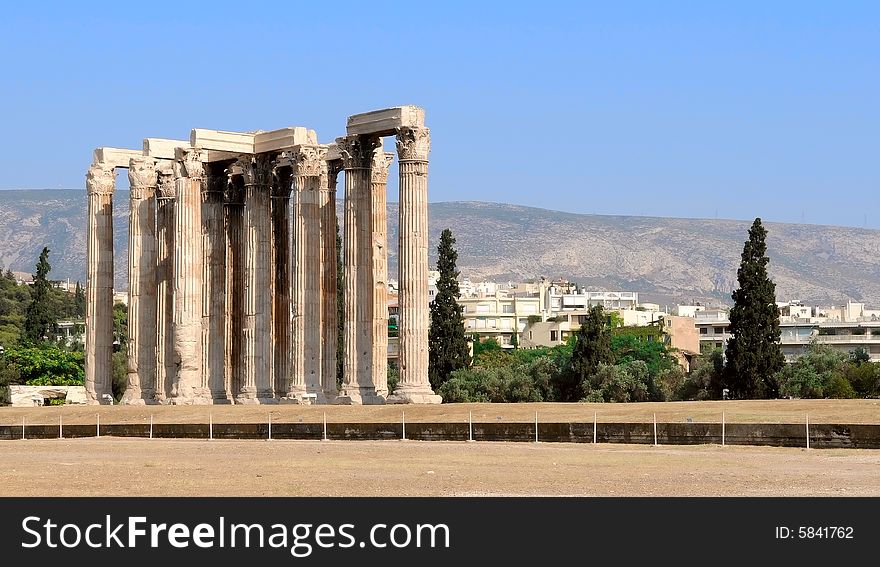 The temple of Olympian Zeus in Athens (Greece)