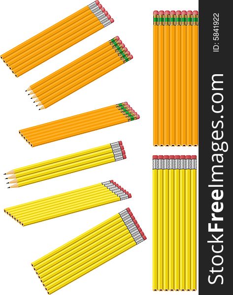 Isolated Vector Pencil Collection