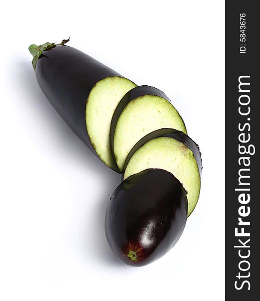 Sliced Eggplant Isolated