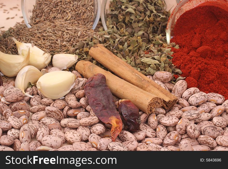 Garlic, Paprika, Pinto Beans and Other Spices