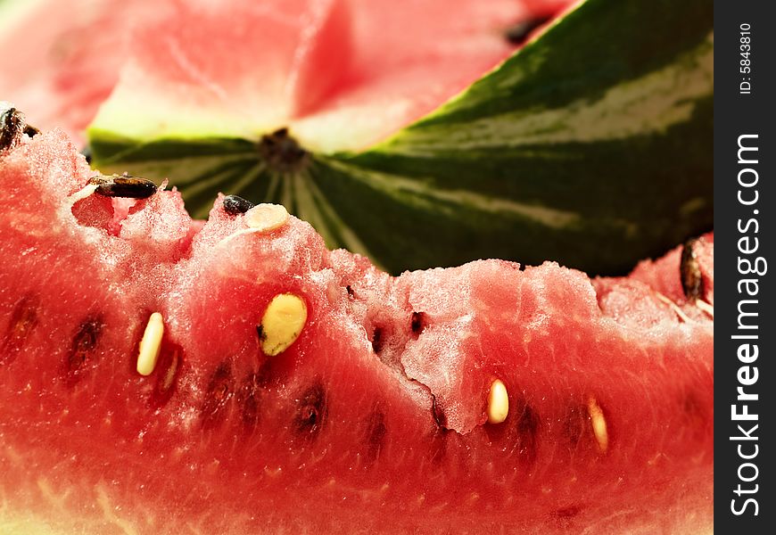 Macro of a red melon
