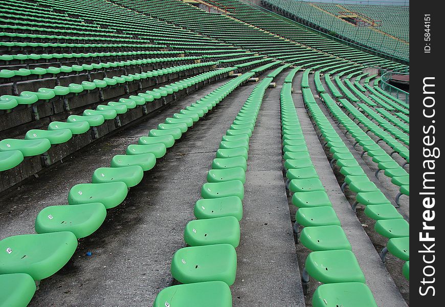 Empty stands at the Olympic stadium in Sarajevo.