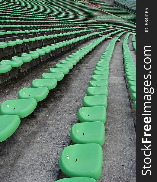 Empty stands at the Olympic stadium in Sarajevo.