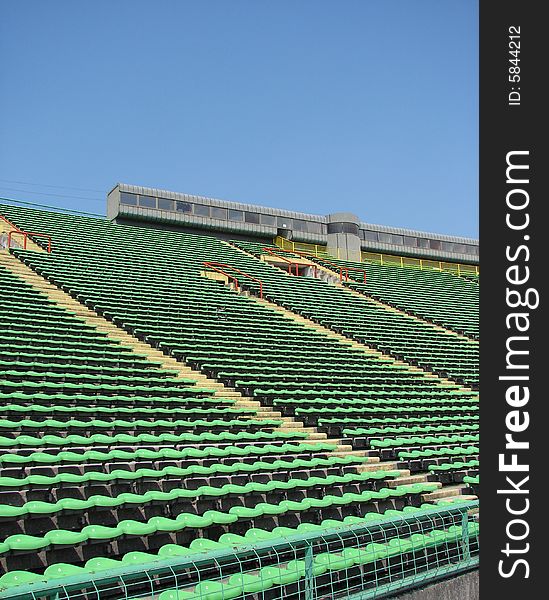 Empty stands at the Olympic stadium in Sarajevo.