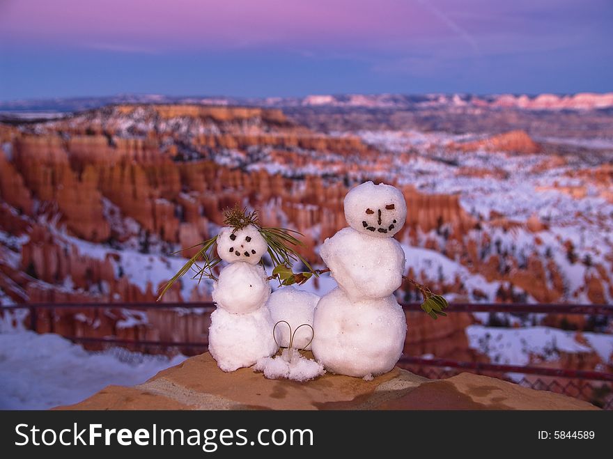 Snowmans Wedding in Bryce Canyon