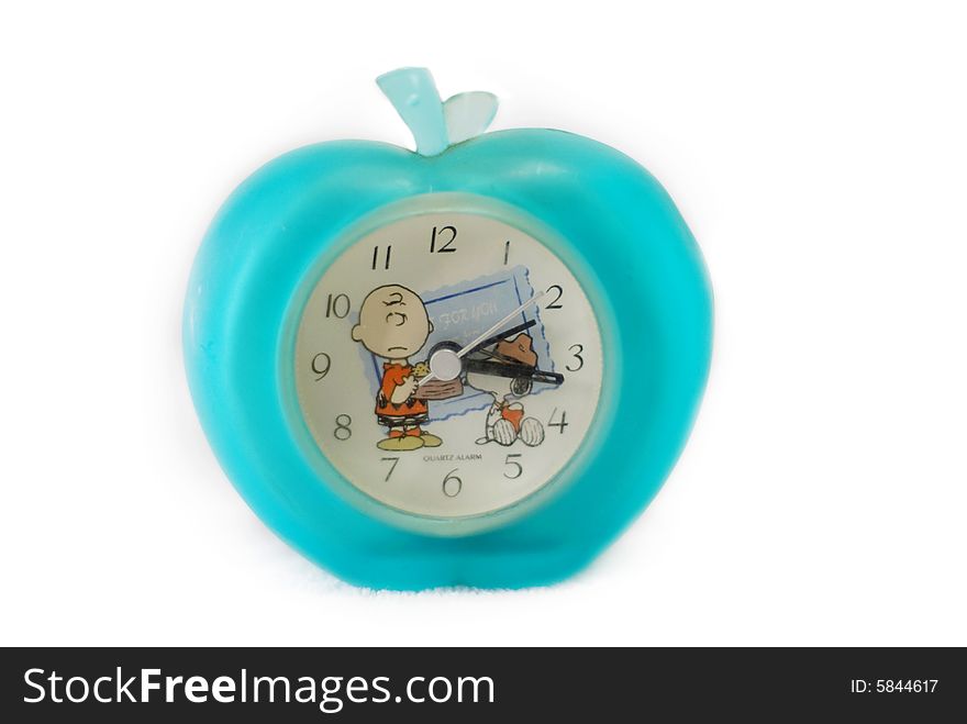 An apple-look clock isolated over white background