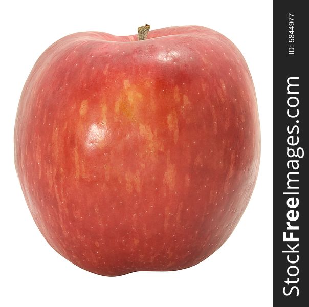 Nice fresh red apple isolated over white with clipping path
