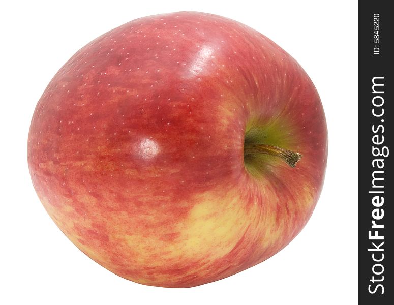 Nice fresh red apple isolated over white with clipping path