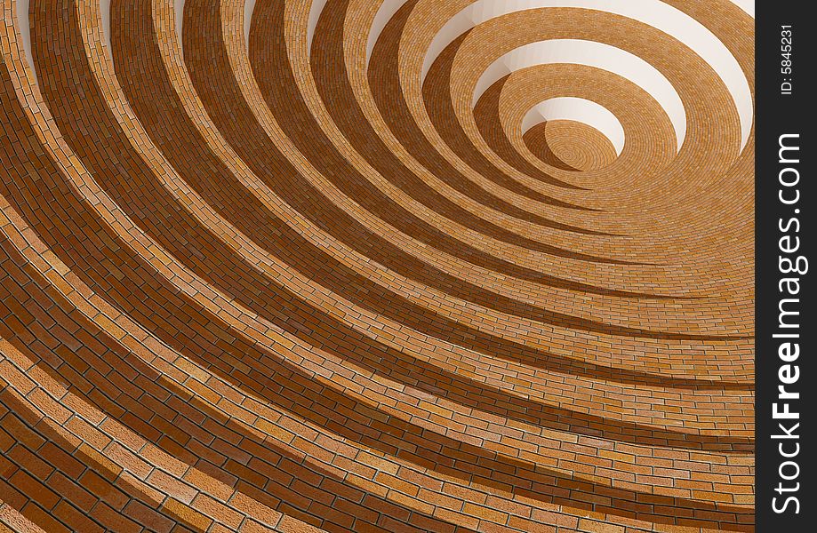 Abstract 3d image, architecture made with brick. Abstract 3d image, architecture made with brick