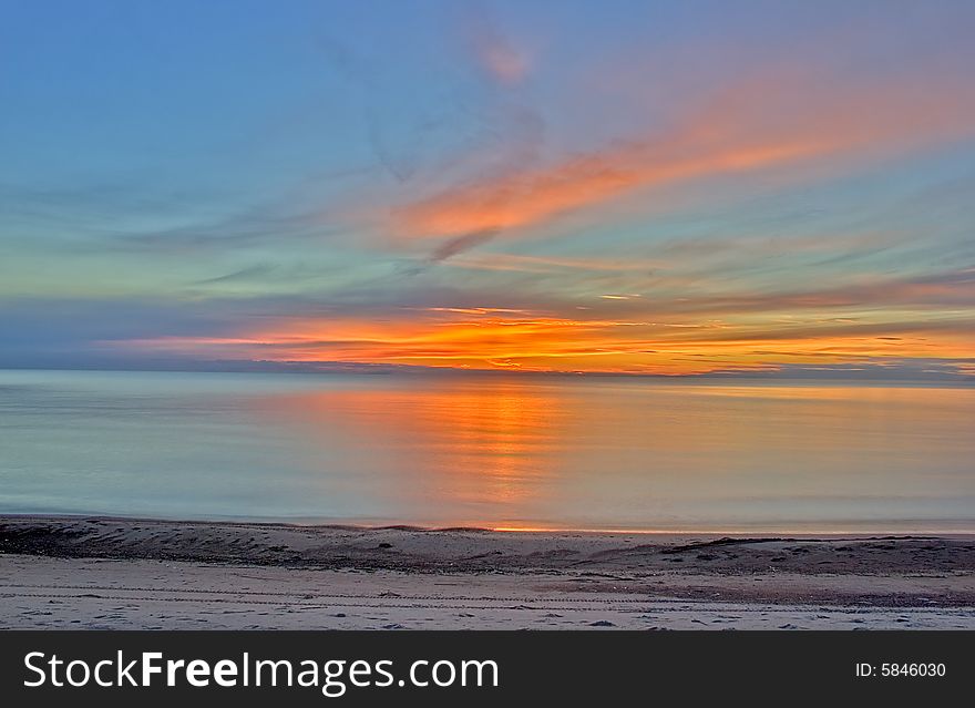 Summer landscape with sea sunset. Summer landscape with sea sunset