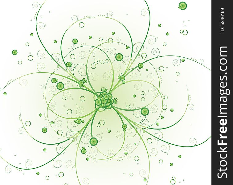 Illustration of background with flowers and circles. Illustration of background with flowers and circles