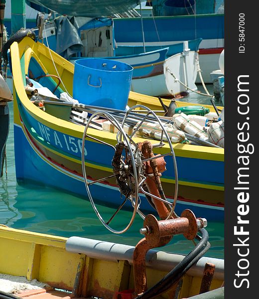 Equipment on Maltese traditional boats. Equipment on Maltese traditional boats