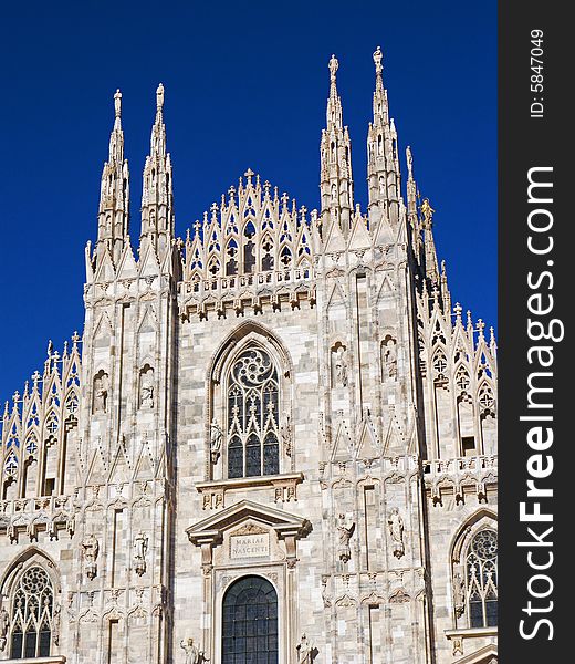 Front view of Duomo, in Italy. Front view of Duomo, in Italy