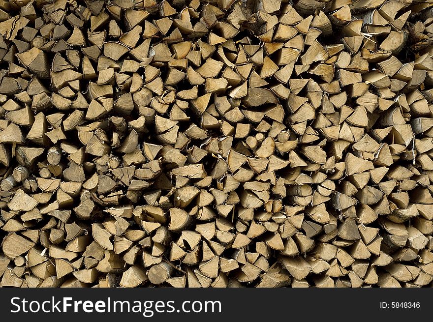 Pile of chopped birch and aspen trees. Pile of chopped birch and aspen trees.