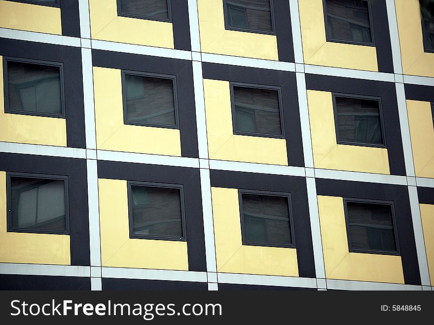 A unique building with similar squares. A unique building with similar squares.