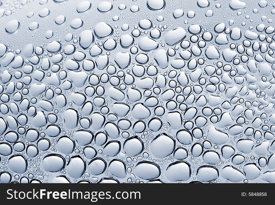 Water bubbles background blue tint